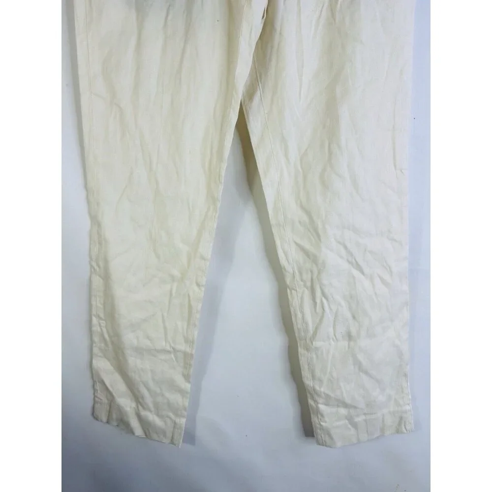 New Banana Republic Slim Fit Performance Linen Pants Ivory Mens 30x32